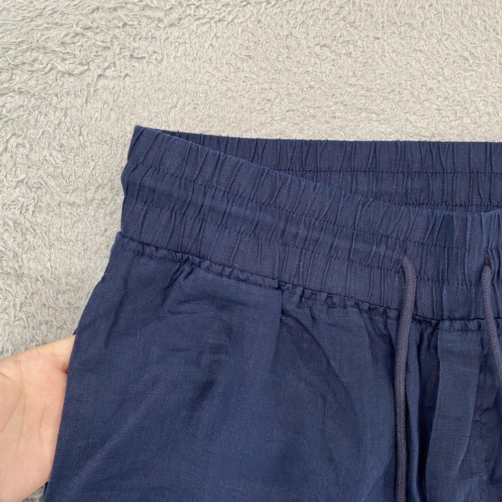 Quince Linen Wide Leg Pants Womens Large Blue Minimalist Neutral Travel Summer - Picture 4 of 15